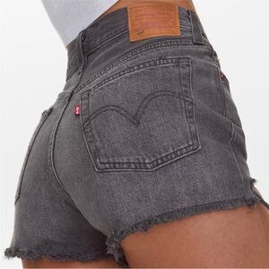 Levi's Distressed Black Wash Jean Shorts